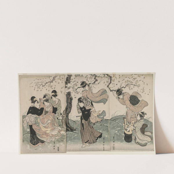 Cherry Blossoms in the Wind (late 1790s) by Toyokuni Utagawa