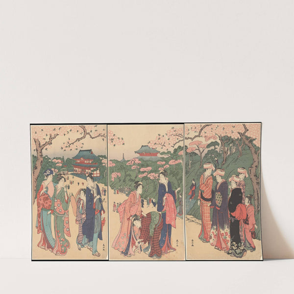 Cherry Time at Shiba, Zojoji Temple Ground (18th century) by Katsukawa Shunzan