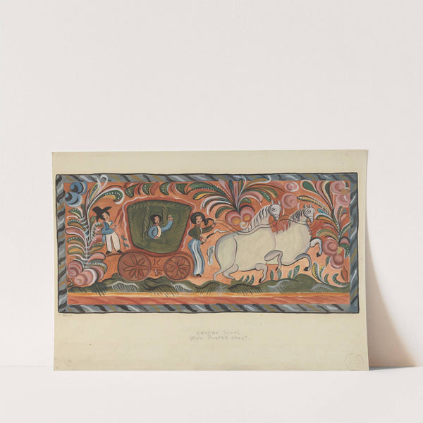 Chest of Native Pine Painted in Oil by E. Boyd