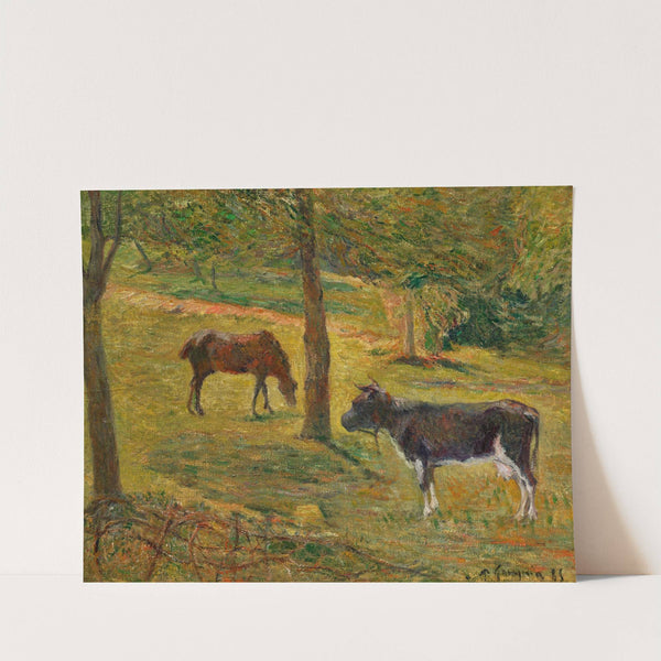 Cheval et vache dans un pré (1885) by Paul Gauguin