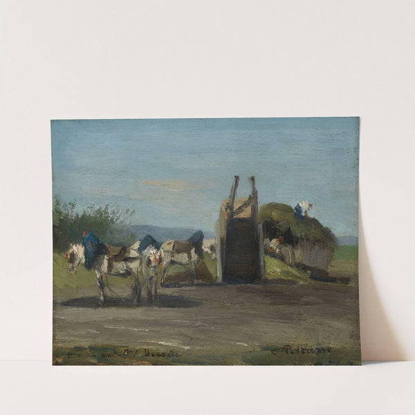 Chevaux blancs et charrettes (1862) by Camille Pissarro