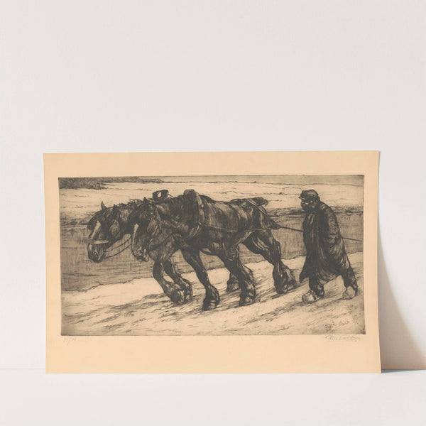 Chevaux de hâlage by Constant Eugène de Busschere