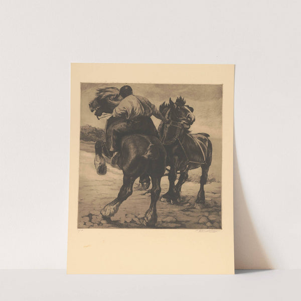 Chevaux dételés by Constant Eugène de Busschere