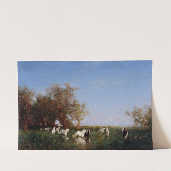 Chevaux Sauvages En Camargue (1890-1895) by Félix Ziem