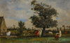 Chevaux sous un pommier