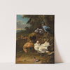 Chickens and pigeons in a landscape by Melchior d'''Hondecoeter