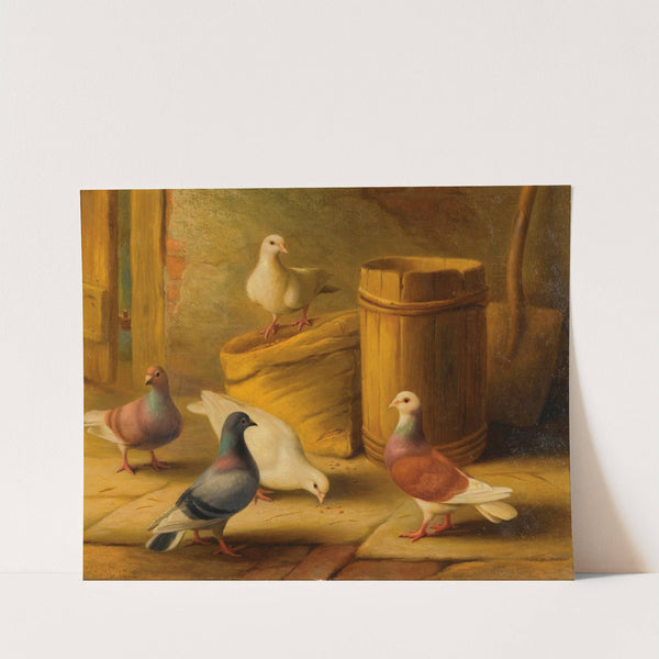 Chickens; Pigeons (1912) by Edgar Hunt