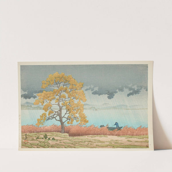 Chihan no ame (Matsue) (Lakeside Shower, Matsue) (1932) by Kawase Hasui