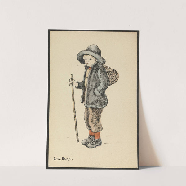 Child holding a walking stick by Lisbeth Bergh