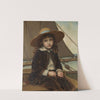 Child in Straw Hat and Velvet Suit Fishing by Phoebe A. Jenks