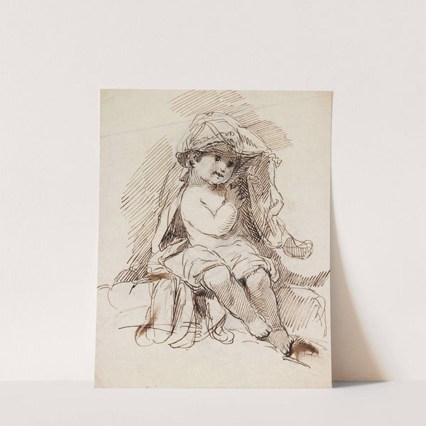 Child Peeping out from under a Blanket by Maria Spilsbury