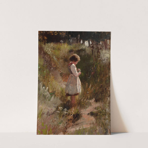 Child Picking Flowers by Frank Hector Tompkins