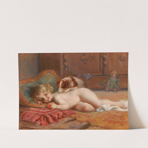 Child with Dog and Doll by Imre Gergely