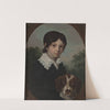 Childhood portrait of Oleś Walicki (1805–1831) with a dog by Józef Sonntag