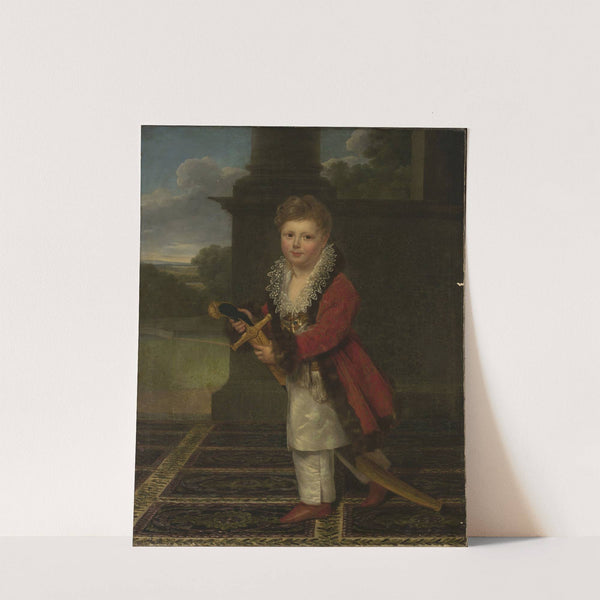 Childhood portrait of Zygmunt Krasiński (1812–1859) in the Polish costume with his father’s sword by Henri-François Riesener