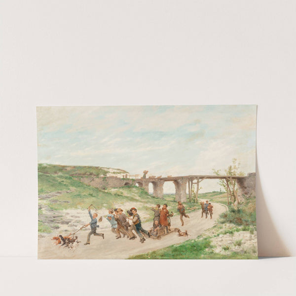 Children at play by Antoine Edouard Joseph Moulinet