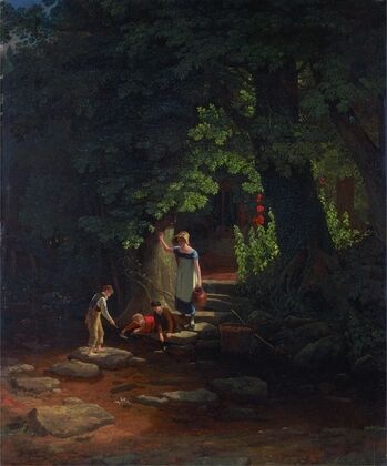 Children by a Brook