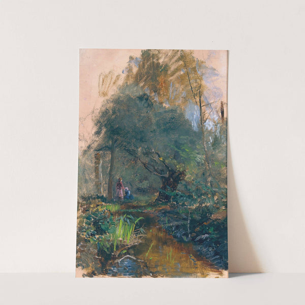 Children by a Mountain Creek by Marie Egner