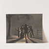 Children clustered around a Saint Martin’s bonfire by Christiaan Andriessen