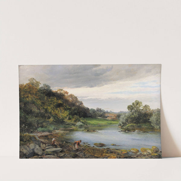 Children Collecting Firewood by a River (1874) by David Bates