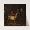 Children feeding goats by Johann Heinrich Roos