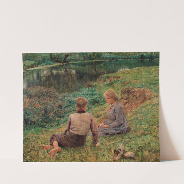 Children in a landscape by Emile Claus
