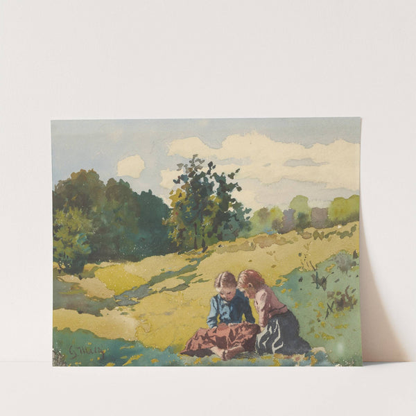 Children in a Meadow by Gustáv Mallý