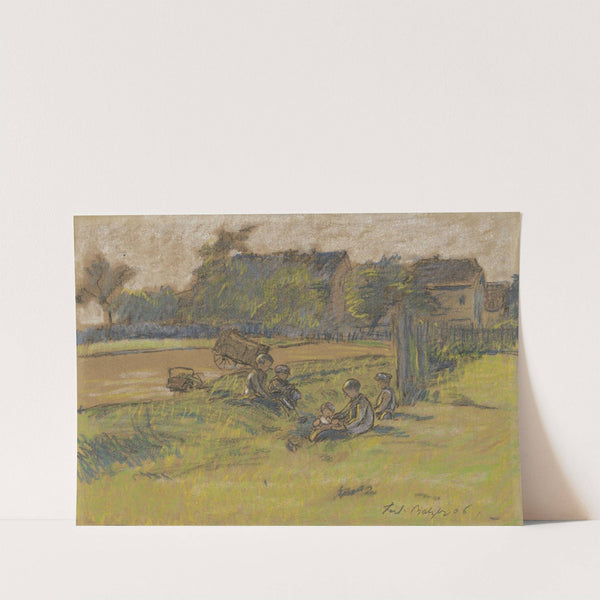 Children on a meadow by Ferdinand Balzer