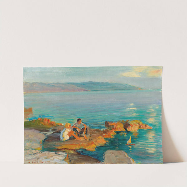 Children on the beach by Menci Clement Crnčić