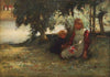 Children Picking Flowers by a River
