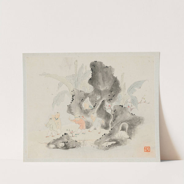 Children Play in a Rocky Grove by Hua Yan