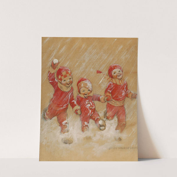 Children Playing in the Snow by Jessie Willcox Smith