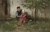 Children Playing with a Toy Wagon