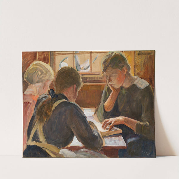 Children reading by Pekka Halonen