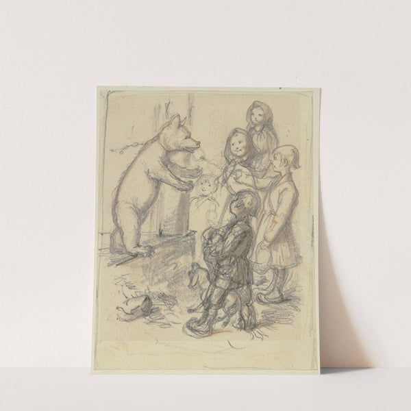 Children with a dancing bear by Wilhelm Amandus Beer