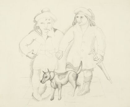 Children with a dog