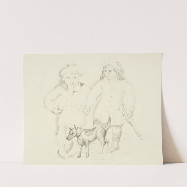 Children with a dog (circa 1925) by Christopher Wood