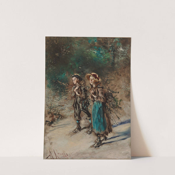 Children with Brushwood by Anton Romako