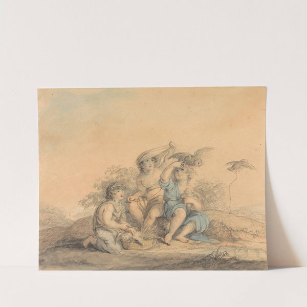 Children with Pet Owls by Lady Diana Beauclerk