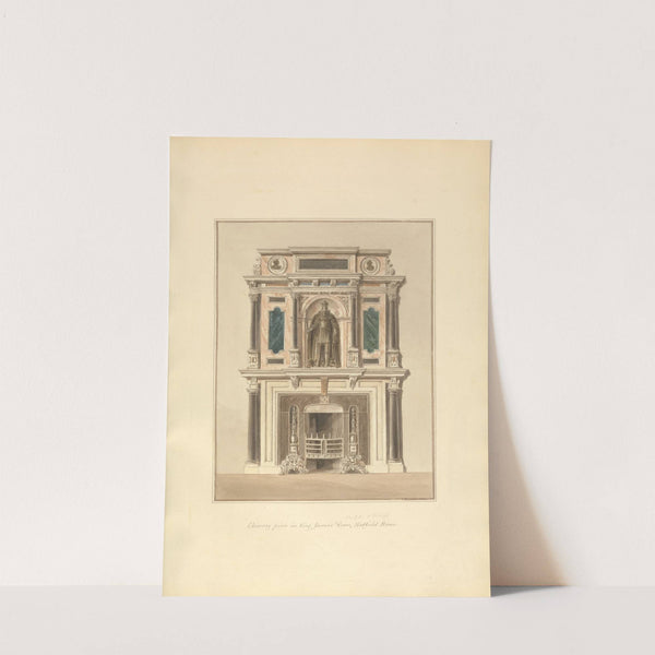 Chimney piece in King James's Room, Hatfield House by John Buckler