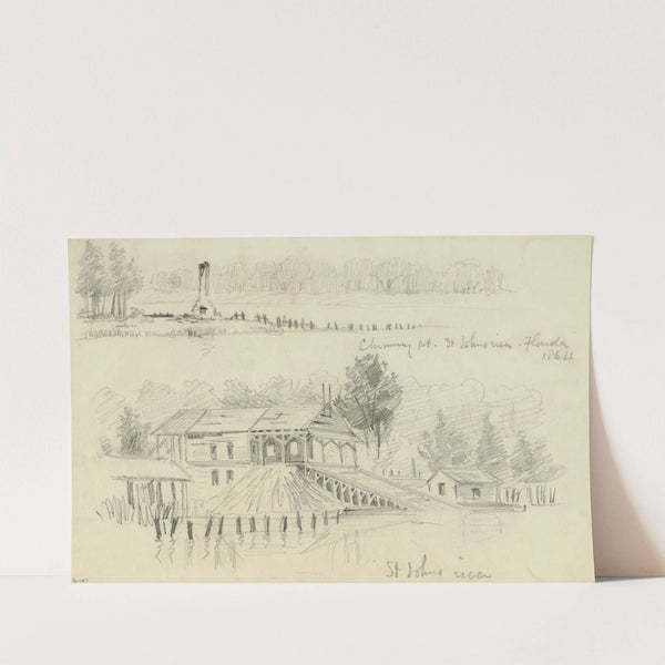 Chimney Pt. St. Johns river, Florida, 1864 and St Johns river by Alfred Rudolph Waud