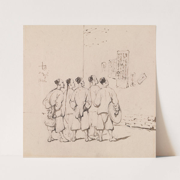 Chinese Coolies reading a Proclamation (1841) by George Chinnery