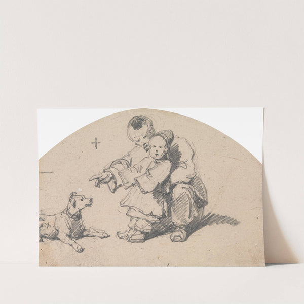 Chinese Father and Child with Dog by George Chinnery