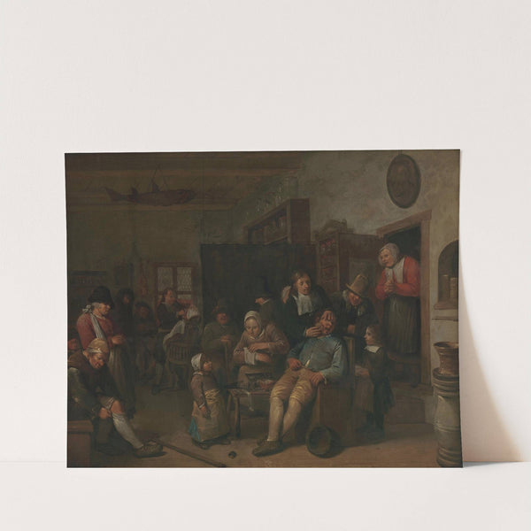 Chirurgijn en barbier by Egbert Van Heemskerck