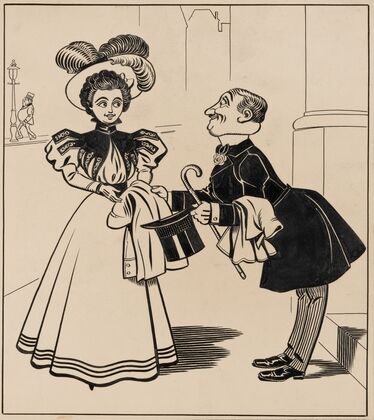 Chivalrous man inadvertently swapping his coat with a woman’s Pl.5