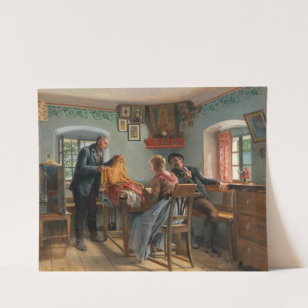 Choosing new shawls at home by Johann Hamza