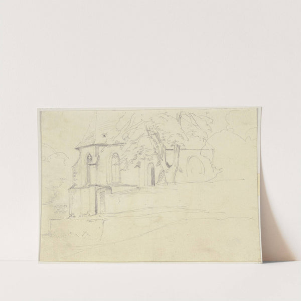 Chor einer gotischen Kirche und Kirchhof by Jakob Becker