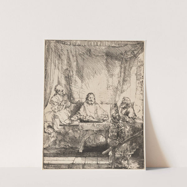 Christ at Emmaus: the larger Plate by Rembrandt van Rijn