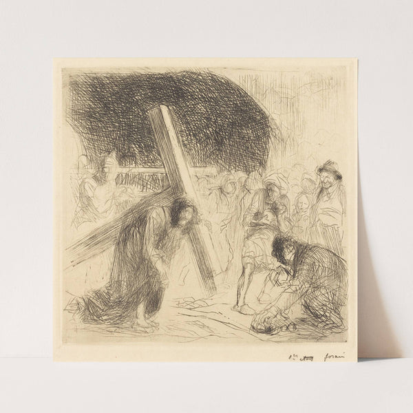 Christ Carrying the Cross (seventh plate) (c. 1910) by Jean-Louis Forain