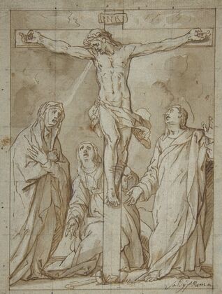 Christ Crucified, Attended by the Virgin, Saint Mary Magdalen, and Saint John the Evangelist